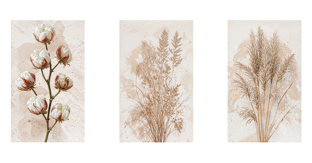 Цветы и растения в бежевых тонах