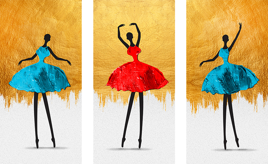 Балерины на золотом фоне