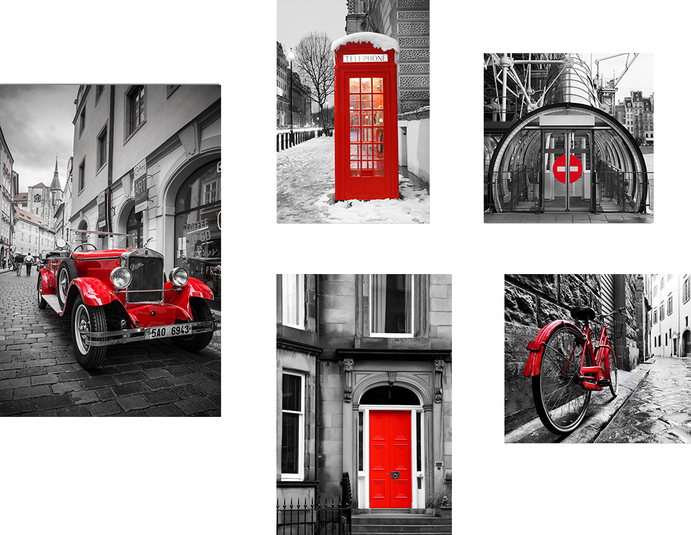 Ч/б фото с красными контрастами