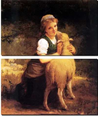 Картина Молодая девушка с барашком (Young Girl with Lamb)