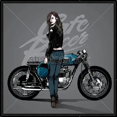 Девушка с мотоциклом