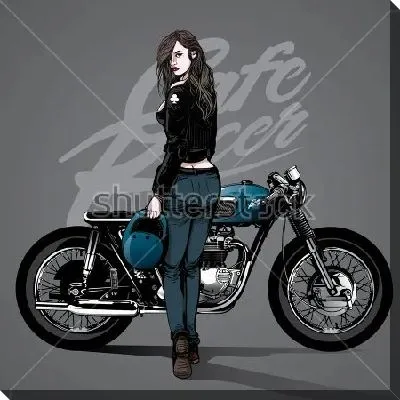 Девушка с мотоциклом