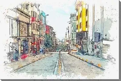 Постер Утро на жилой улице Стамбула в Турции