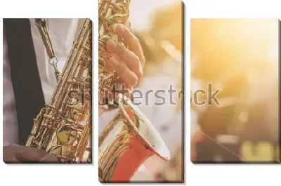 Модульная картина Мужчина играет на саксофоне