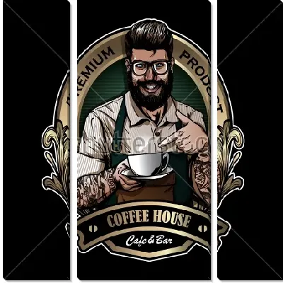 Улыбающийся бариста приглашает попробовать кофе