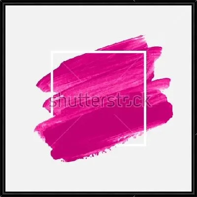 Картина Яркое пурпурное цветовое пятно в белом контуре квадрата