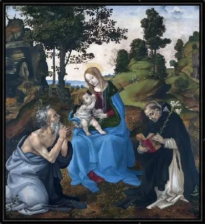 Картина Мадонна с младенцем со святыми Иеронимом и Домиником ( The Virgin and Child with Saints Jerome and Dominic)
