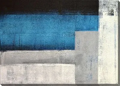 Картина маслом Декоративная текстура с прямоугольниками в холодных тонах серого, синего и чёрного цвета