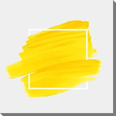 Постер Взрыв жёлтого цвета в белом контуре прозрачного квадрата