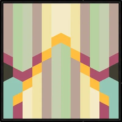 Яркая декоративная симметрия из линий в пастельных тонах и ярких ромбов