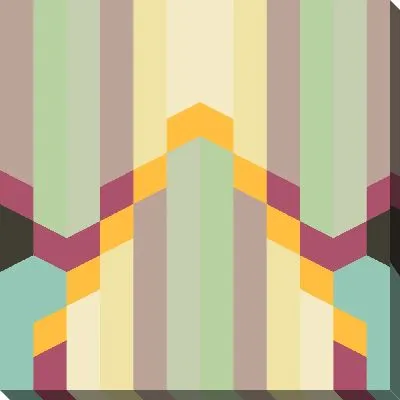 Яркая декоративная симметрия из линий в пастельных тонах и ярких ромбов