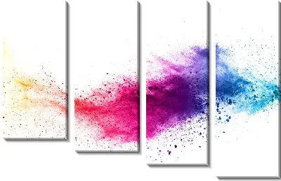 Модульная картина Декоративная текстура с брызгами акварельной краски на белом фоне