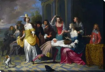 Картина Дамы и господа играют (Ladies and Gentlemen playing La Main Chaude)