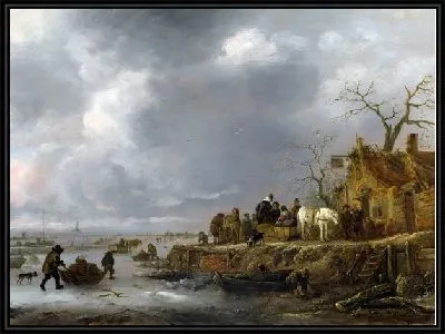Картина На замерзшей реке (An Inn by a Frozen River)
