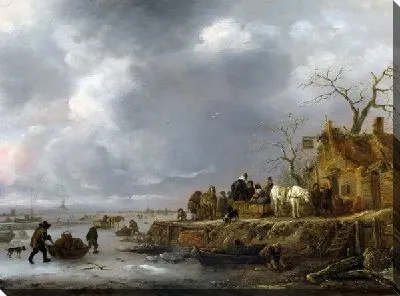 Картина маслом На замерзшей реке (An Inn by a Frozen River)