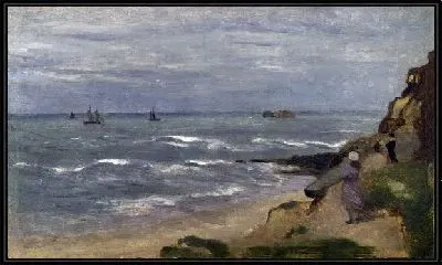 Картина Морской пейзаж с фигурами на скале (Seascape with Figures on Cliffs)