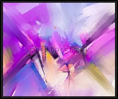 Картина Красивое сочетание оттенков сиреневой палитры с яркими экспрессивными мазками других оттенков