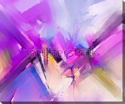 Картина маслом Красивое сочетание оттенков сиреневой палитры с яркими экспрессивными мазками других оттенков