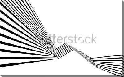 Постер Оптическая иллюзия пространства из прямых линий чёрного и белого цвета