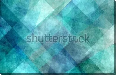 Постер Квадраты в палитре оттенков морской волны