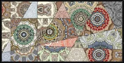 Картина Коллаж из геометрических фигур и красивых восточных орнаментов