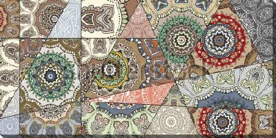 Постер Коллаж из геометрических фигур и красивых восточных орнаментов