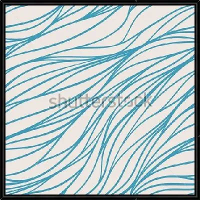 Картина Имитация травы волнистыми линиями бирюзового цвета на бежевом фоне
