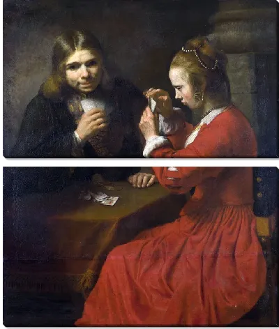 Молодой человек и девушка играют в карты (A Young Man and a Girl playing Cards)