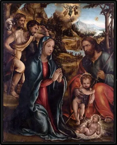 Картина Рождество с крестителем и пастухами (The Nativity with the Infant Baptist and Shepherds)