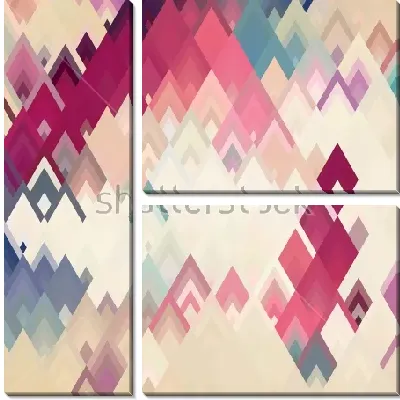 Геометрическая композиция из ромбов с яркими цветовыми акцентами