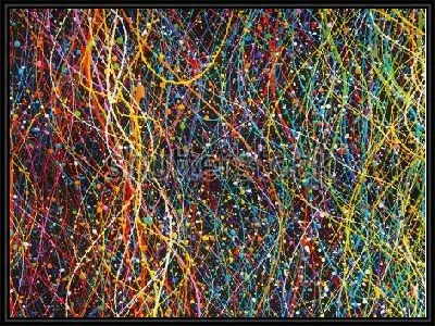 Картина Разноцветные тонкие нити и брызги