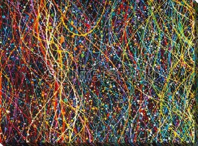 Постер Разноцветные тонкие нити и брызги