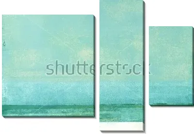 Модульная картина Декоративная текстура растушёванной краски в оттенках зелёного и голубого цвета