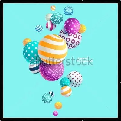 Картина Объёмная композиция из разноцветных шаров с различными узорами