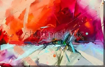 Картина маслом Абстрактная живописная композиция с яркими цветовыми контрастами