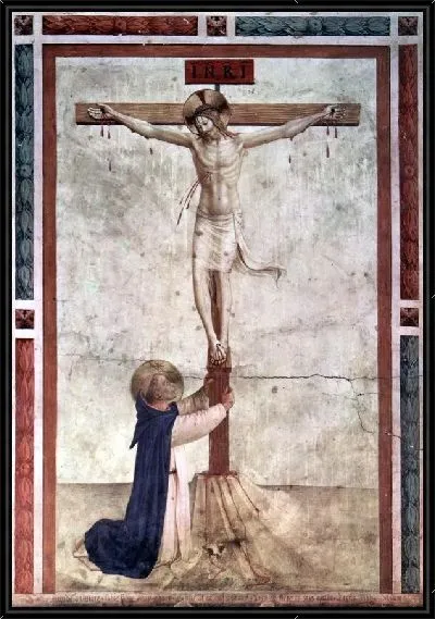 Картина Святой Доминик рядом с Христом на кресте (St. Dominic Christ on the Cross))