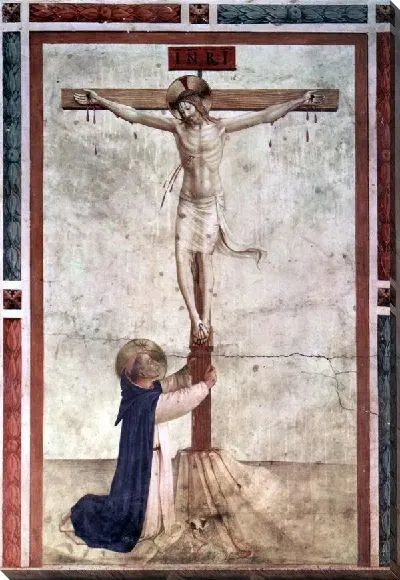 Картина Святой Доминик рядом с Христом на кресте (St. Dominic Christ on the Cross))