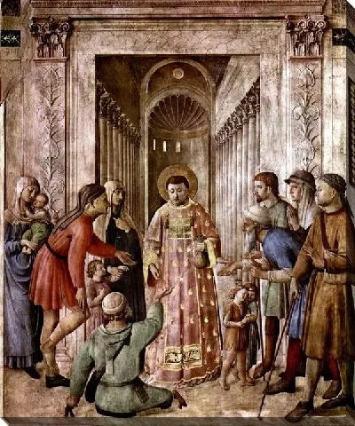 Святой Лаврентий раздает деньги бедным (St. Lawrence Church spreads the wealth to the poor)