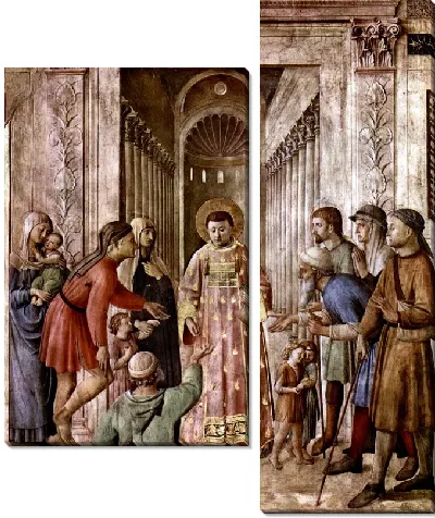 Святой Лаврентий раздает деньги бедным (St. Lawrence Church spreads the wealth to the poor)