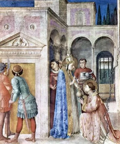 Картина Святой Лаврентий перед казнью (Before his execution is about the pope to St. Lawrence Church, the treasure)