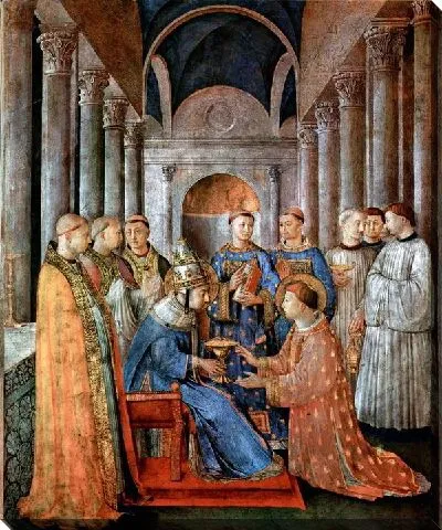 Картина Святой Лаврентий и папа Сикста (Ordained a deacon of St. Lawrence by the Pope Sixtus)