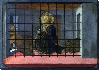 Картина Святой Мамас в т.юрьме со львами (Saint Mamas in Prison thrown to the Lions)