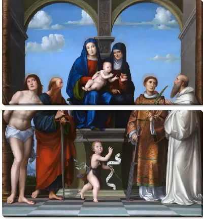 Мадонна с млеаденцес, святой Анной и другими святыми ( The Virgin and Child with Saint Anne and Other Saints)