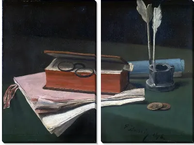 Картина Натюрморт с книгами, документами и чернильницей (Still Life with Book, Papers and Inkwell)