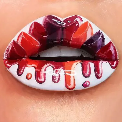 Красочная геометрическая композиция велогонщика из разноцветных треугольников