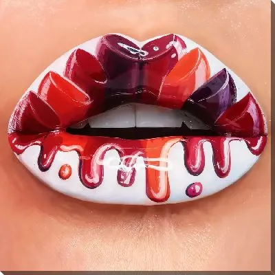 Красочная геометрическая композиция велогонщика из разноцветных треугольников