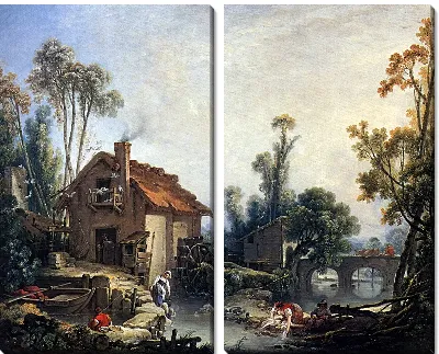 Картина Пейзаж с мельницей (Landscape with Watermill)