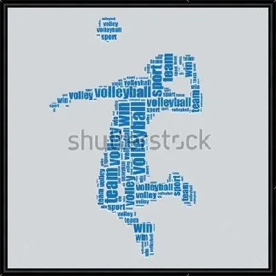 Картина Интересная иллюстрация волейбольного игрока, сложенного из слов