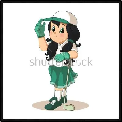 Картина Маленькая гольфистка с клюшкой для гольфа