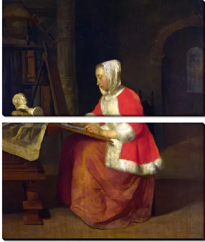 Картина Молодая женщина рисует (A Young Woman seated drawing)